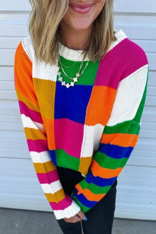 SEEING LIFE IN COLOR SWEATER-[option4]-The Lovely Lola Boutique-Womens-Clothes