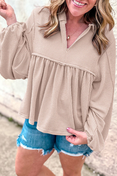 Everything Beige Textured Top-[option4]-The Lovely Lola Boutique-Womens-Clothes