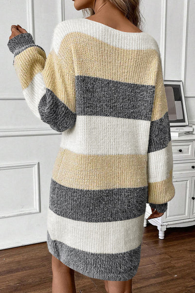 COZY STRIPPED SWEATER DRESS-[option4]-The Lovely Lola Boutique-Womens-Clothes