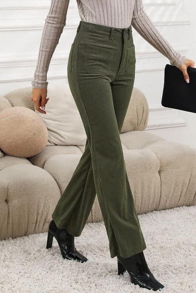 ALWAYS EDGY GREEN CORDUROY PANT-[option4]-The Lovely Lola Boutique-Womens-Clothes