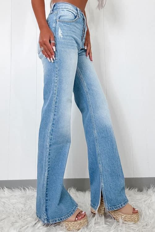 HOTTIE WIDE LEG JEANS-[option4]-The Lovely Lola Boutique-Womens-Clothes