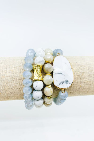 GRAVITATE TOWARD YOU BRACELET STACK - WHITE-[option4]-The Lovely Lola Boutique-Womens-Clothes