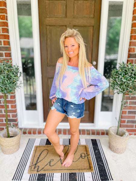 LEVEL UP TIE DYE PULLOVER TOP-[option4]-The Lovely Lola Boutique-Womens-Clothes