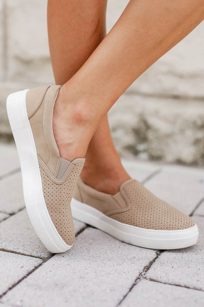 ALWAYS HERE FOR THE FUN SNEAKERS - TAUPE-[option4]-The Lovely Lola Boutique-Womens-Clothes