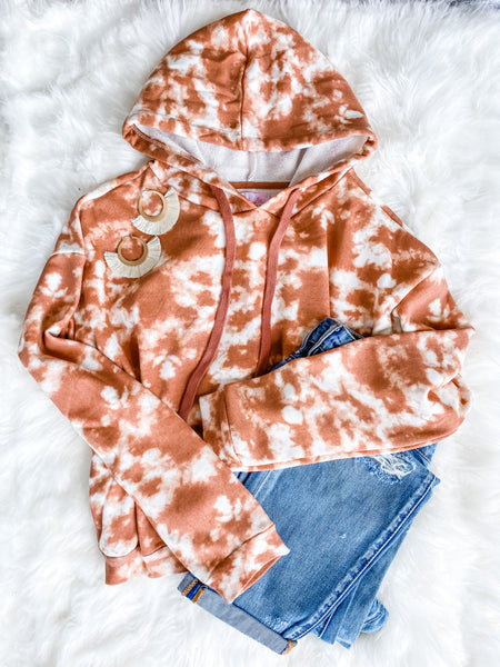 ENCHANTING MEMORY CROPPED TIE DYE HOODIE-[option4]-The Lovely Lola Boutique-Womens-Clothes