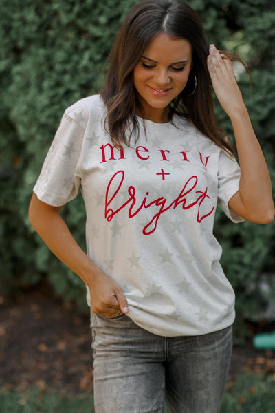 Merry + Bright Graphic Tee-[option4]-The Lovely Lola Boutique-Womens-Clothes
