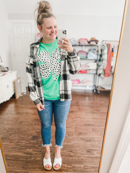 ALL OVER CLOVERS GRAPHIC TEE-[option4]-The Lovely Lola Boutique-Womens-Clothes