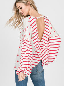 HEARTS AND STRIPES TOP-Small-[option4]-The Lovely Lola Boutique-Womens-Clothes
