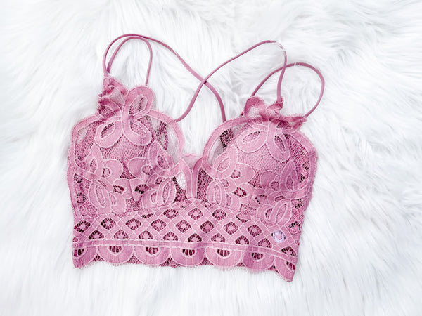 ALL UP TO YOU LACE BRALETTE - ROSE MAUVE-Small-[option4]-The Lovely Lola Boutique-Womens-Clothes