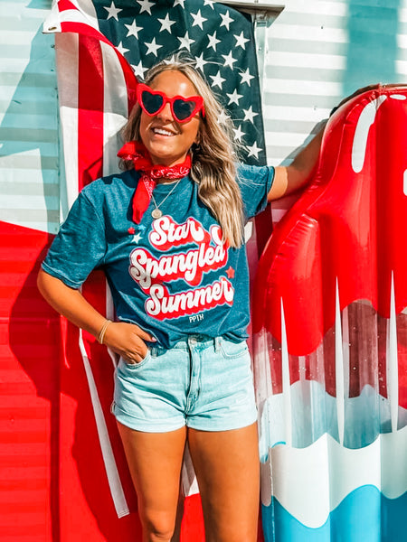 STAR SPANGLED SUMMER GRAPHIC TEE-[option4]-The Lovely Lola Boutique-Womens-Clothes