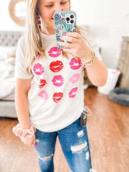 ALL THE KISSES GRAPHIC TEE-[option4]-The Lovely Lola Boutique-Womens-Clothes