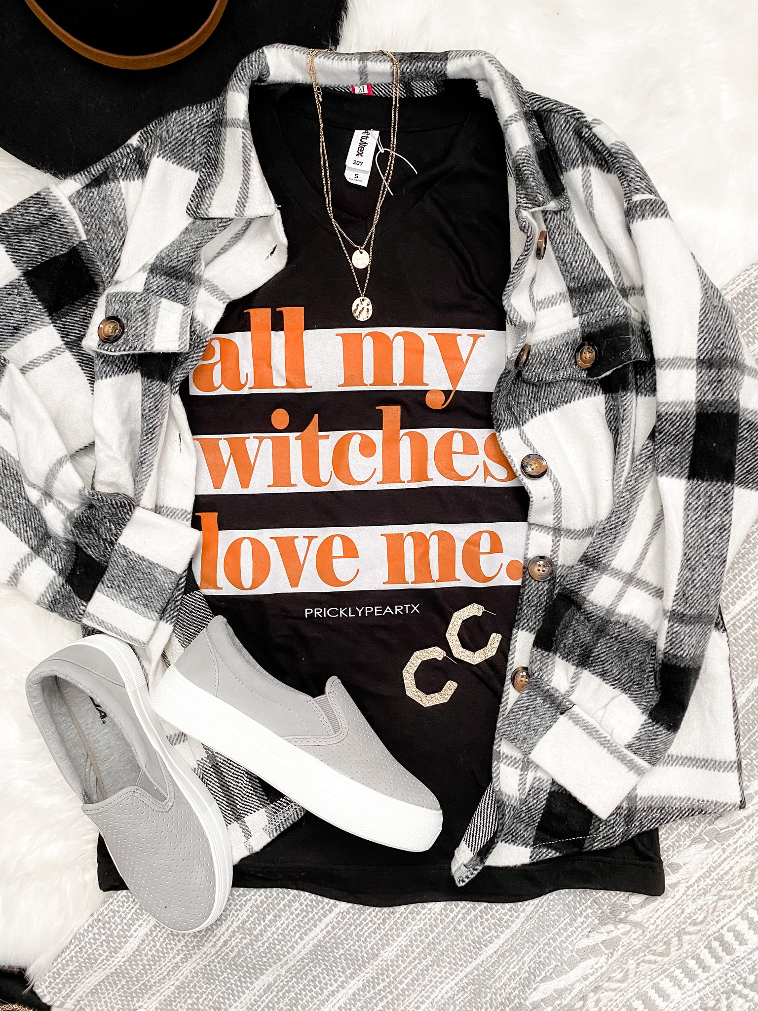 ALL MY WITCHES LOVE ME GRAPHIC TEE-[option4]-The Lovely Lola Boutique-Womens-Clothes