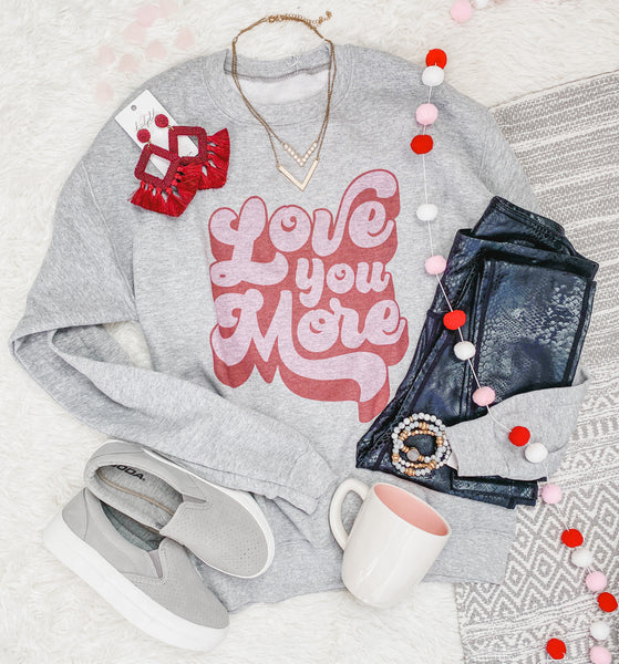 LOVE YOU MORE GRAPHIC SWEATER-[option4]-The Lovely Lola Boutique-Womens-Clothes