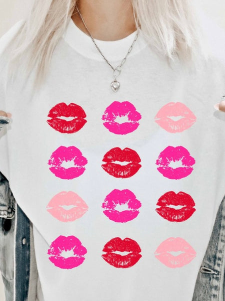 ALL THE KISSES GRAPHIC TEE-[option4]-The Lovely Lola Boutique-Womens-Clothes