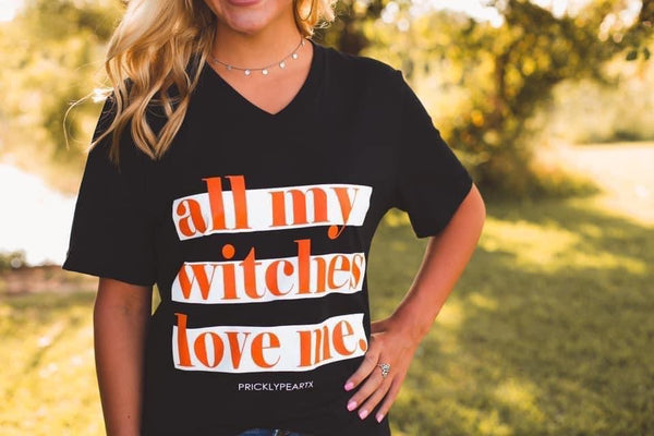 ALL MY WITCHES LOVE ME GRAPHIC TEE-[option4]-The Lovely Lola Boutique-Womens-Clothes