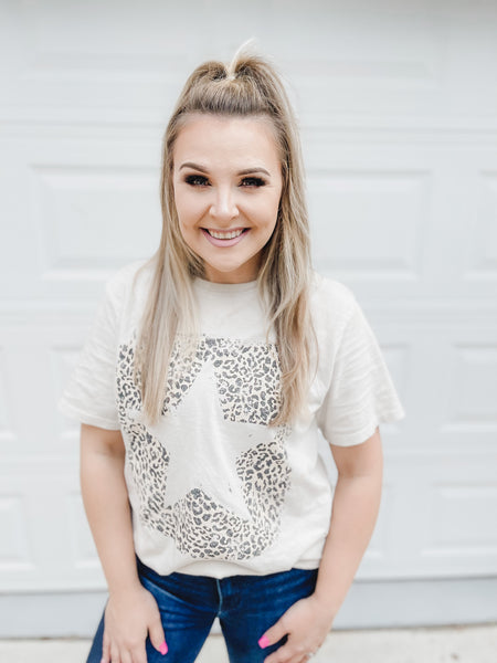 ROCKSTAR LEOPARD GRAPHIC TEE-[option4]-The Lovely Lola Boutique-Womens-Clothes