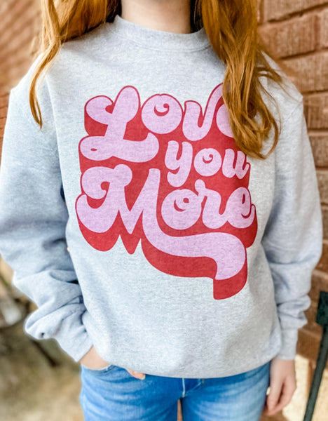 LOVE YOU MORE GRAPHIC SWEATER-[option4]-The Lovely Lola Boutique-Womens-Clothes