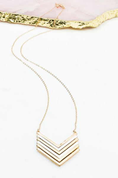 Impress Me Two Tone Chevron Necklace-[option4]-The Lovely Lola Boutique-Womens-Clothes