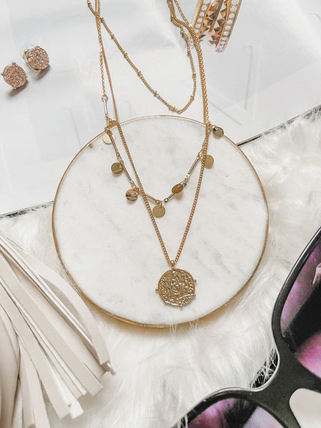 Star In My Eyes Layered Coin Necklace-[option4]-The Lovely Lola Boutique-Womens-Clothes