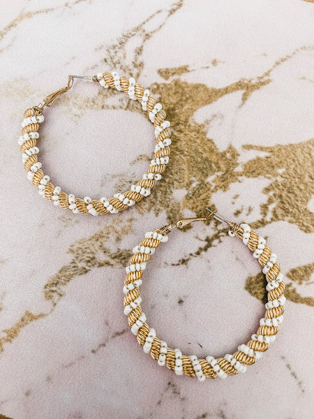 SHOW STOPPER BEADED HOOP EARRINGS-[option4]-The Lovely Lola Boutique-Womens-Clothes