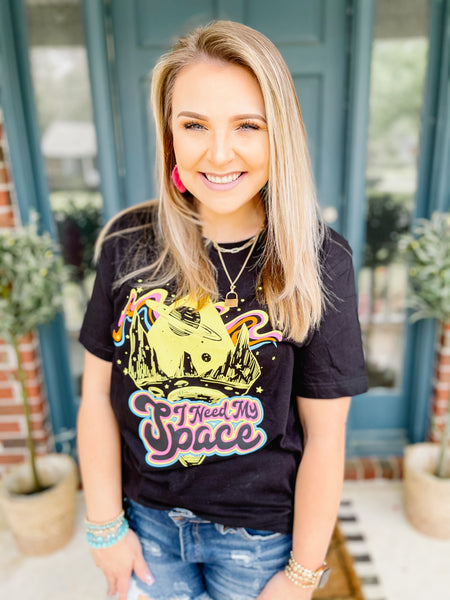 I NEED MY SPACE GRAPHIC TEE-Extra Large-[option4]-The Lovely Lola Boutique-Womens-Clothes