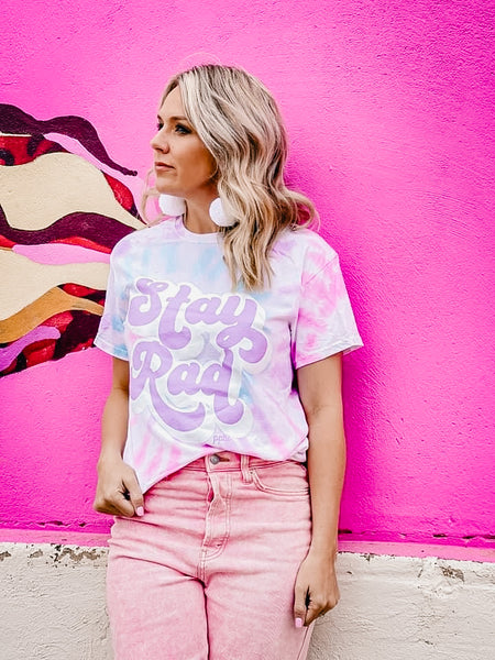 STAY RAD GRAPHIC TEE-[option4]-The Lovely Lola Boutique-Womens-Clothes