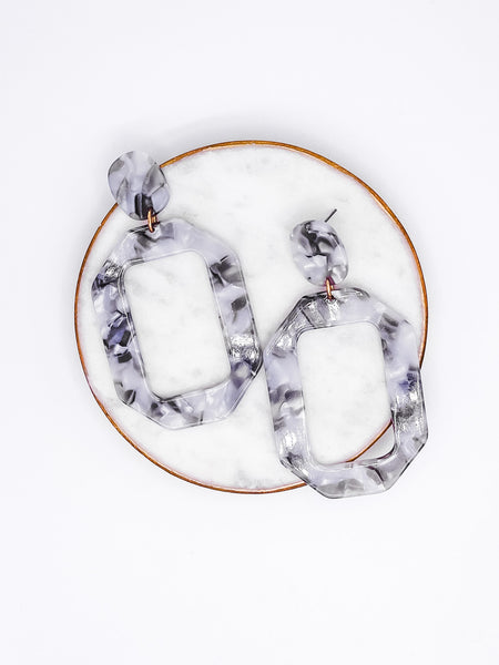 CRASH INTO YOU ACRYLIC MARBLE GREY EARRINGS-[option4]-The Lovely Lola Boutique-Womens-Clothes