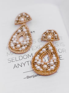 TREASURE JEWELS x LOVELY LOLA: SHOW STOPPER PEARL GOLD BEADED EARRINGS-[option4]-The Lovely Lola Boutique-Womens-Clothes